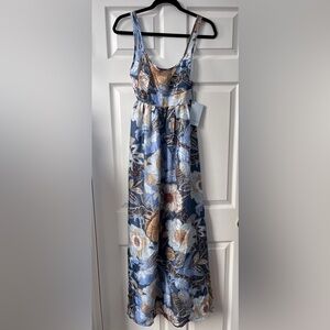 Elegant Silk Floral Maxi Dress NWT